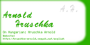 arnold hruschka business card